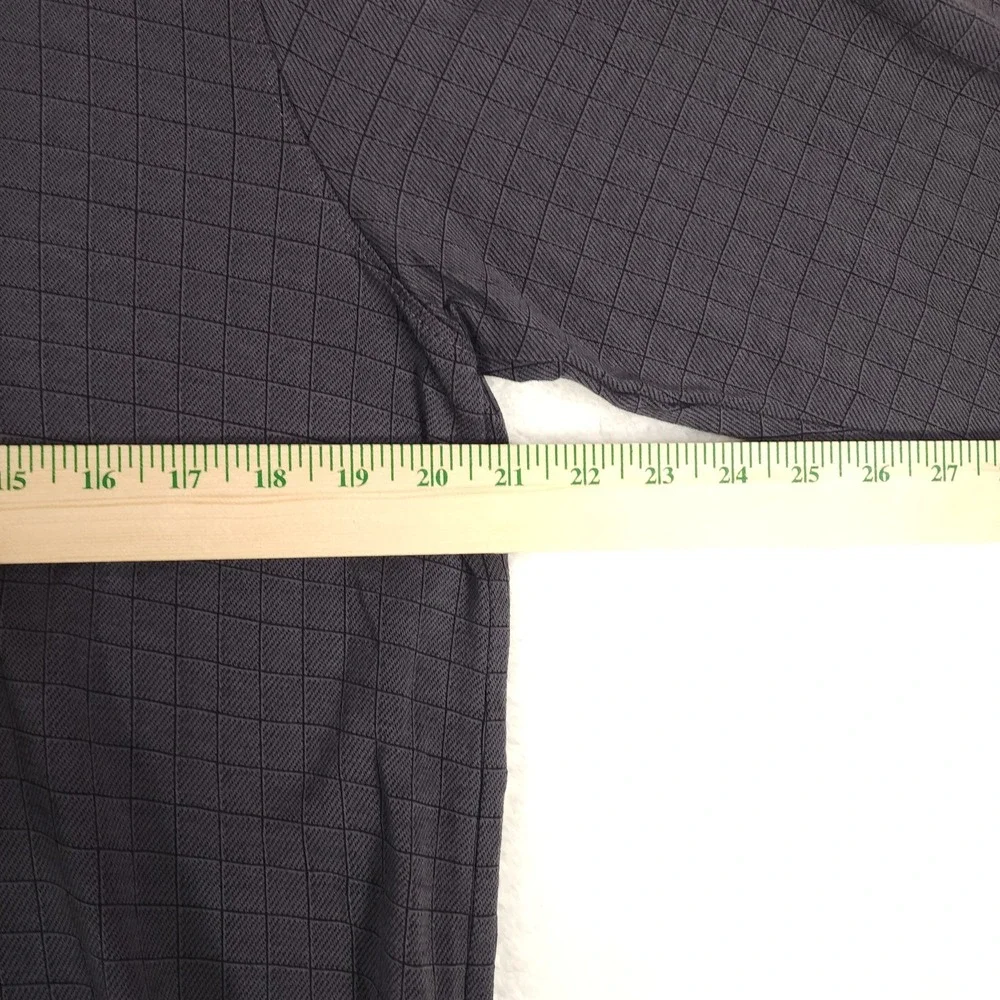 Payne Stewart Polo Shirt Mens Medium Dark Gray Legacy Grid Check Long Sleeve - Picture 6 of 9